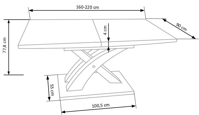 SANDOR 2 stół biały (3p=1szt)