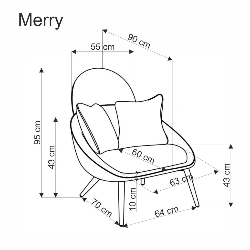 MERRY fotel wypoczynkowy, popielaty (1p=1szt)