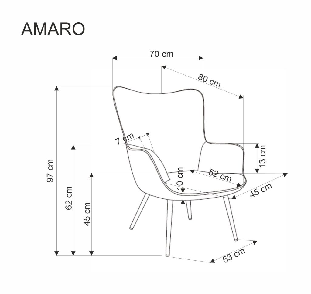 AMARO fotel wypoczynkowy, musztardowy (1p=1szt)
