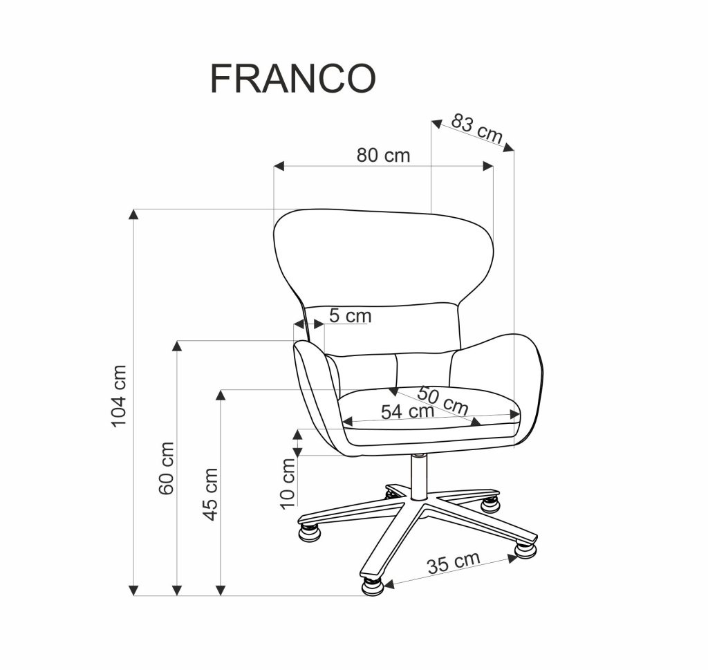 FRANCO fotel wypoczynkowy popielaty (1p=1szt)