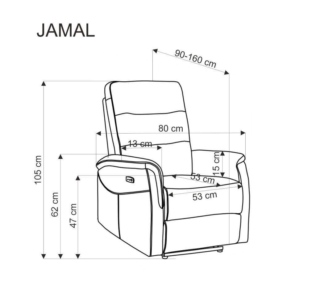 JAMAL fotel wypoczynkowy popielaty (1p=1szt)
