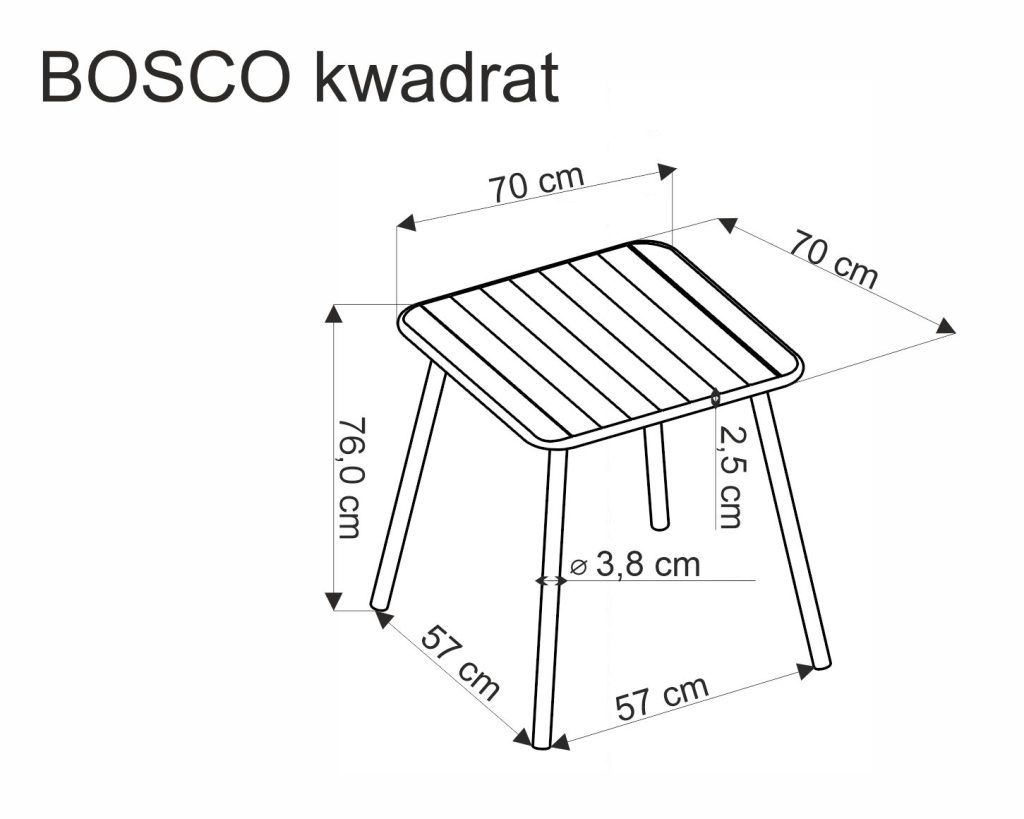 BOSCO stół kwadrat biały (2p=1szt)