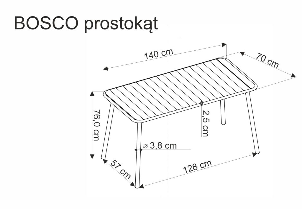 BOSCO stół prostokąt czarny (2p=1szt)
