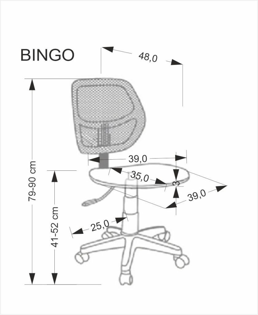 BINGO fotel młodzieżowy różowy