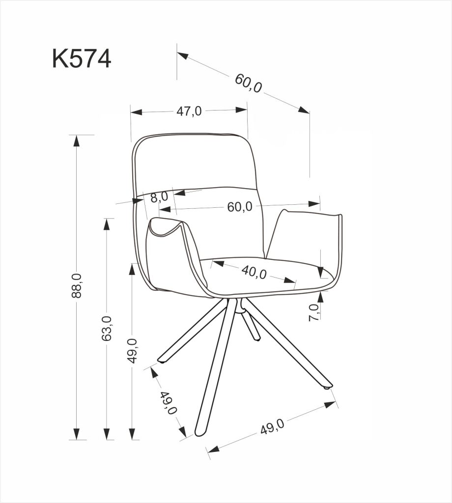 K574 krzesło ciemny beżowy (1p=2szt)