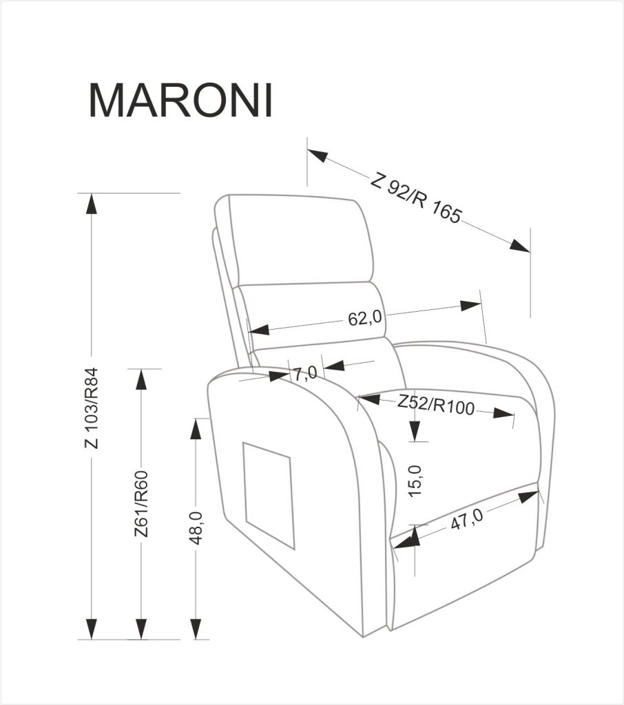 MARONI fotel wypoczynkowy popielaty (1p=1szt)