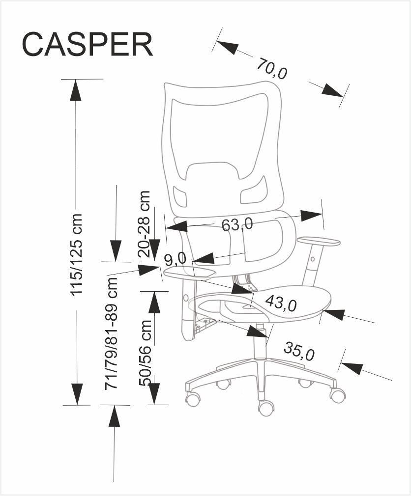 CASPER fotel gabinetowy czarny (1p=1szt)