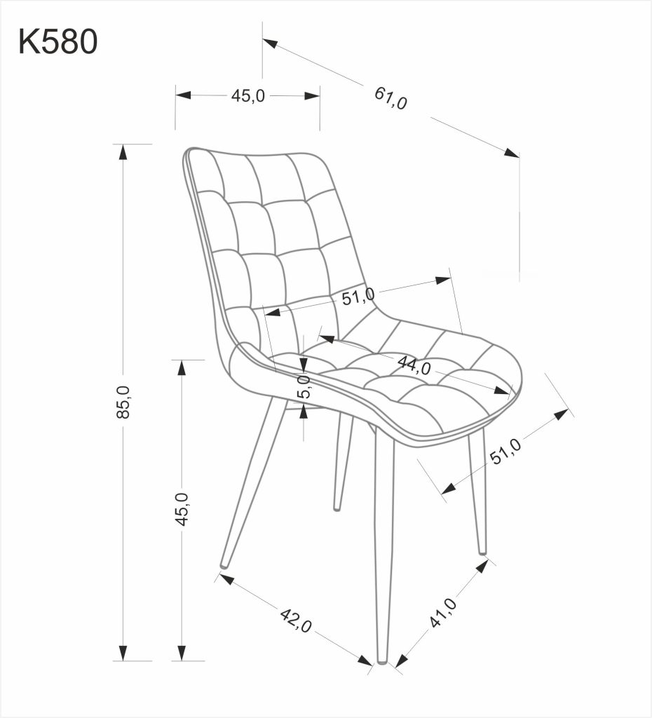 K580 krzesło, popielaty (1p=4szt)
