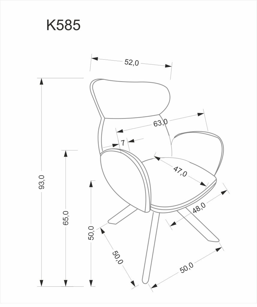 K585 krzesło ciemny beżowy / dąb naturalny (1p=2szt)