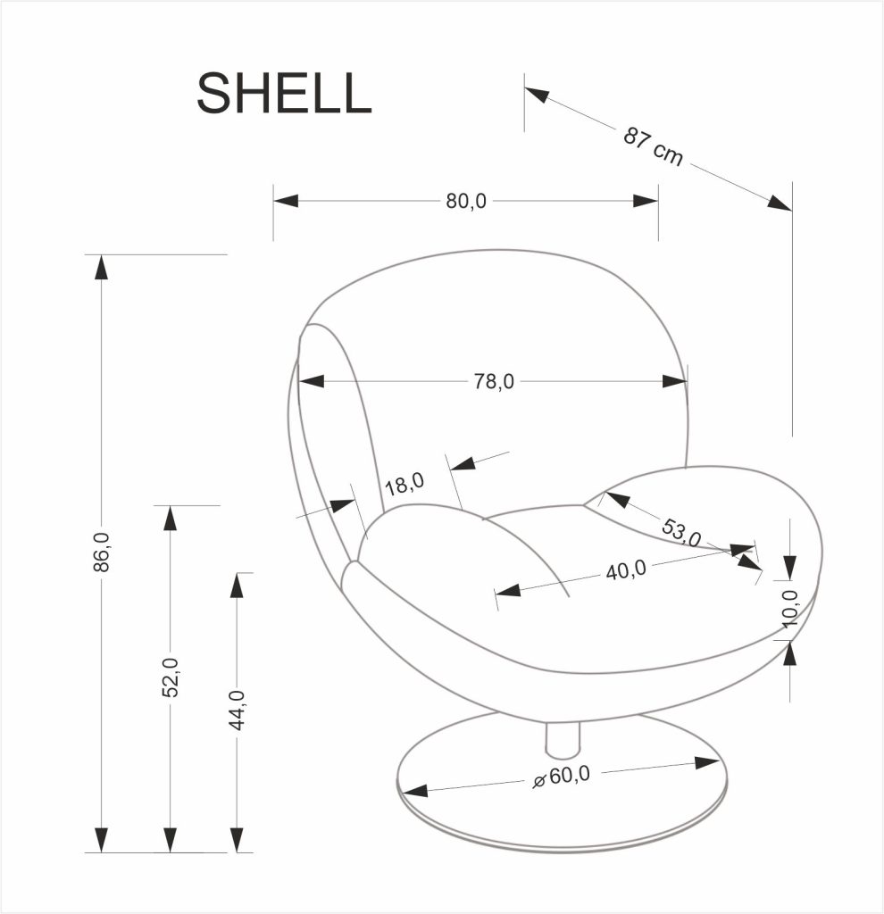 SHELL fotel wypoczynkowy, popielaty (1p=1szt)