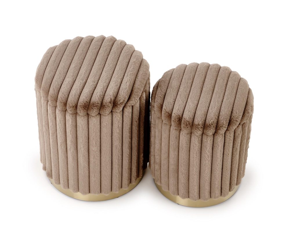 FIDO zestaw 2 puf, cappuccino / złoty (1p=1kpl)